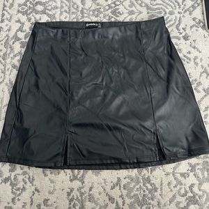 Black Faux Leather mini skirt